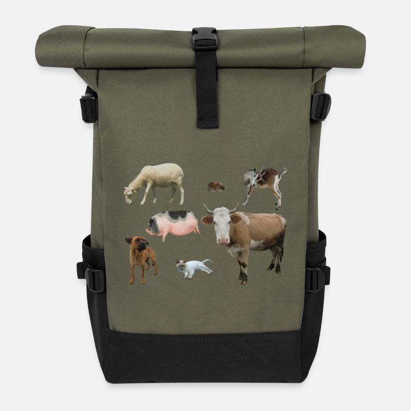 Ferme - Sac à dos roll top - olive/noir