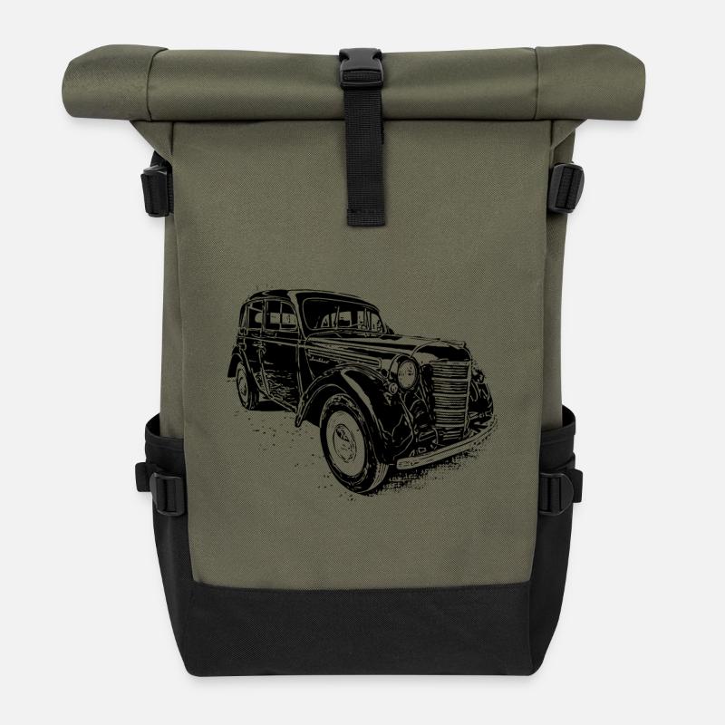 Moskwitsch 401 - Rolltop Rucksack - Olive/Schwarz