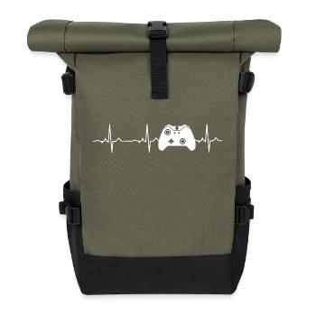 Gamer - Heartbeat - Jeux - Console Vidéo Rétro - Sac à dos roll top - olive/noir - Devant