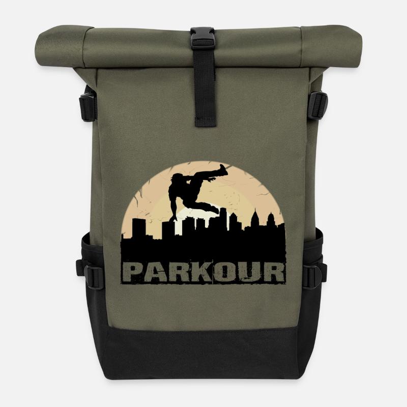 Parkour - Sac à dos roll top - olive/noir