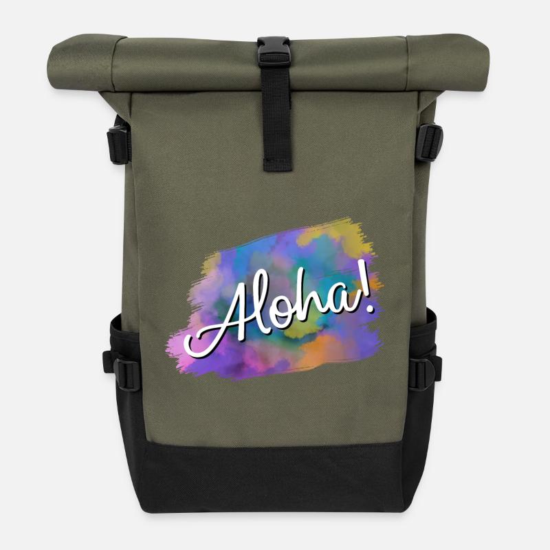 Aloha! - Sac à dos roll top - olive/noir
