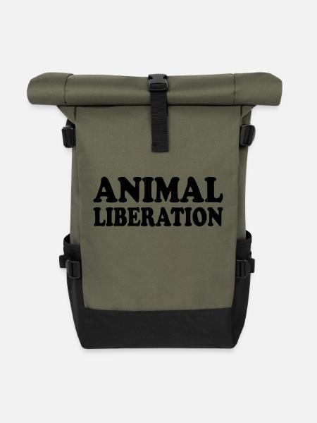 Animal liberation - Rolltop Rucksack - Olive/Schwarz