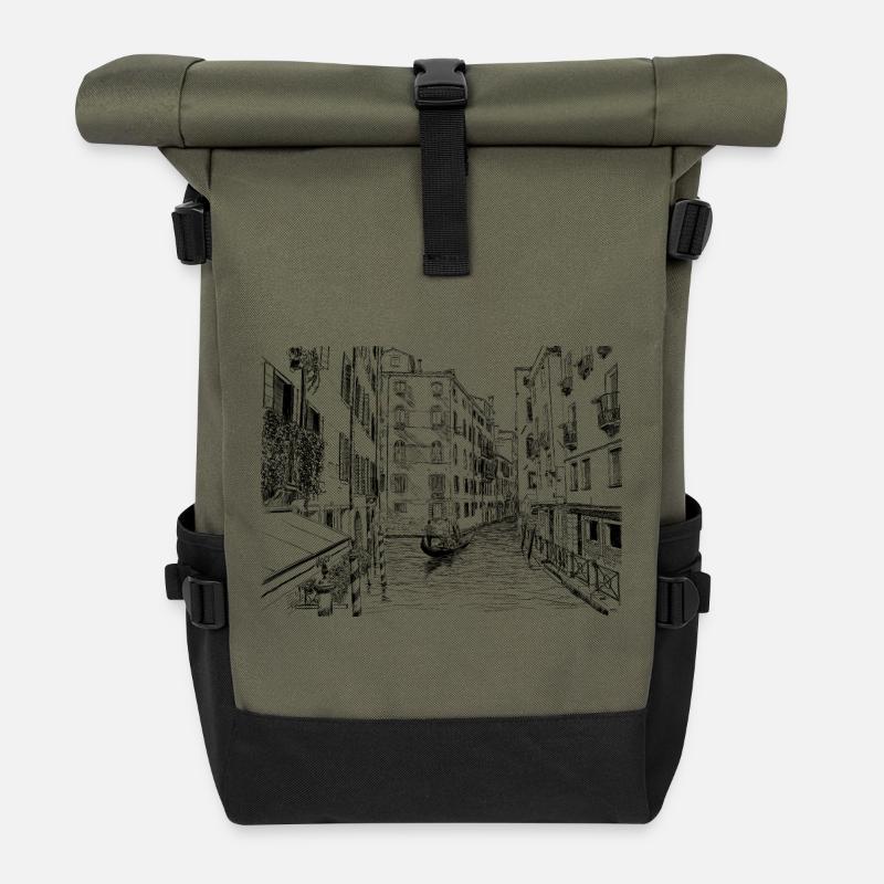 Venedig - Rolltop Rucksack - Olive/Schwarz
