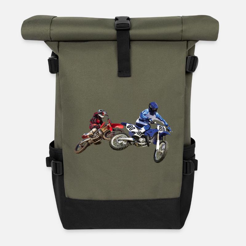 Motocross - Roll Top Backpack - olive/black