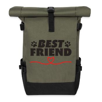 Best Friend Dog Dog lover - Roll Top Backpack - olive/black - Front