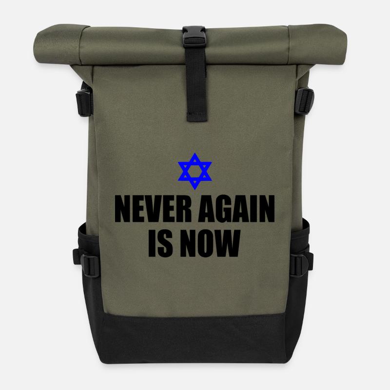 Never again is now - Rolltop Rucksack - Olive/Schwarz