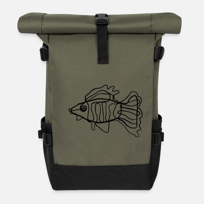 Fisch - Rolltop Rucksack - Olive/Schwarz