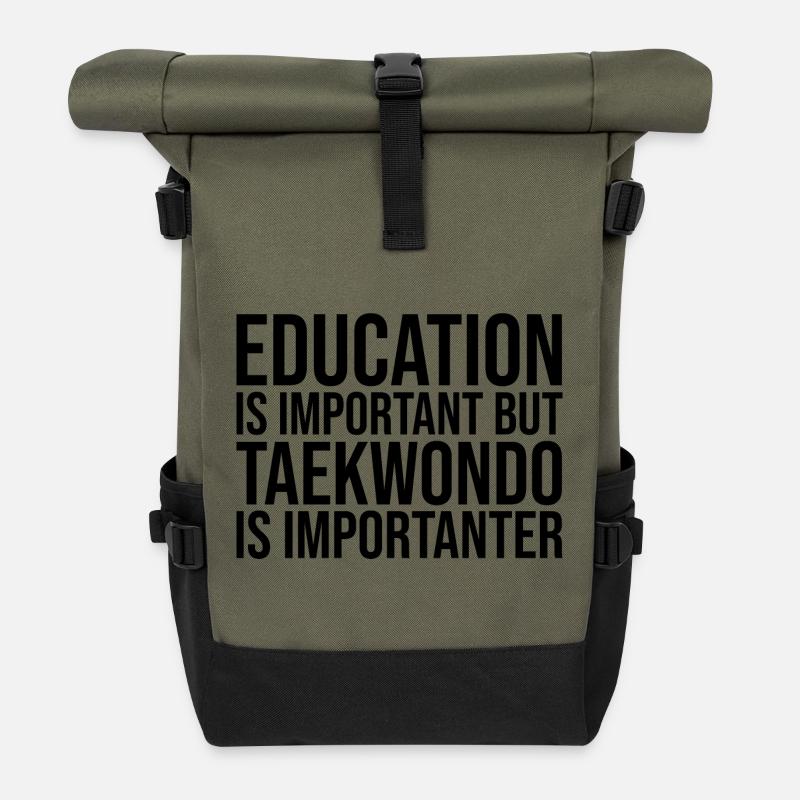 Taekwondo - Rolltop Rucksack - Olive/Schwarz