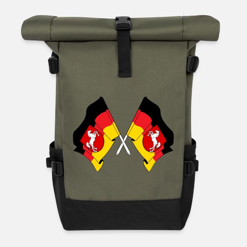 Vaggen durchquerte Niedersachsen - Rolltop Rucksack - Olive/Schwarz