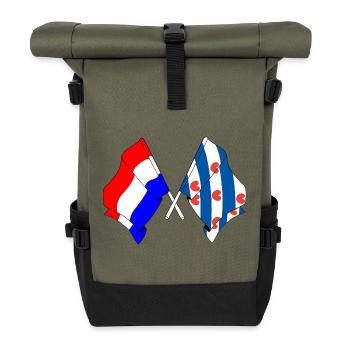 Drapeau des Pays-Bas, Frise croisé - Sac à dos roll top - olive/noir - Devant