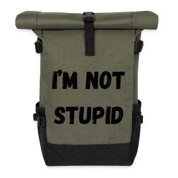 I'm not stupid - Roll Top Backpack - olive/black - Front