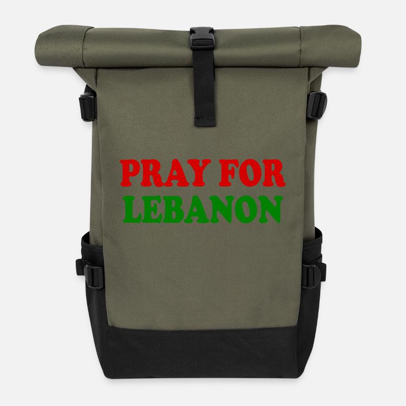 Pray for lebanon - Rolltop Rucksack - Olive/Schwarz