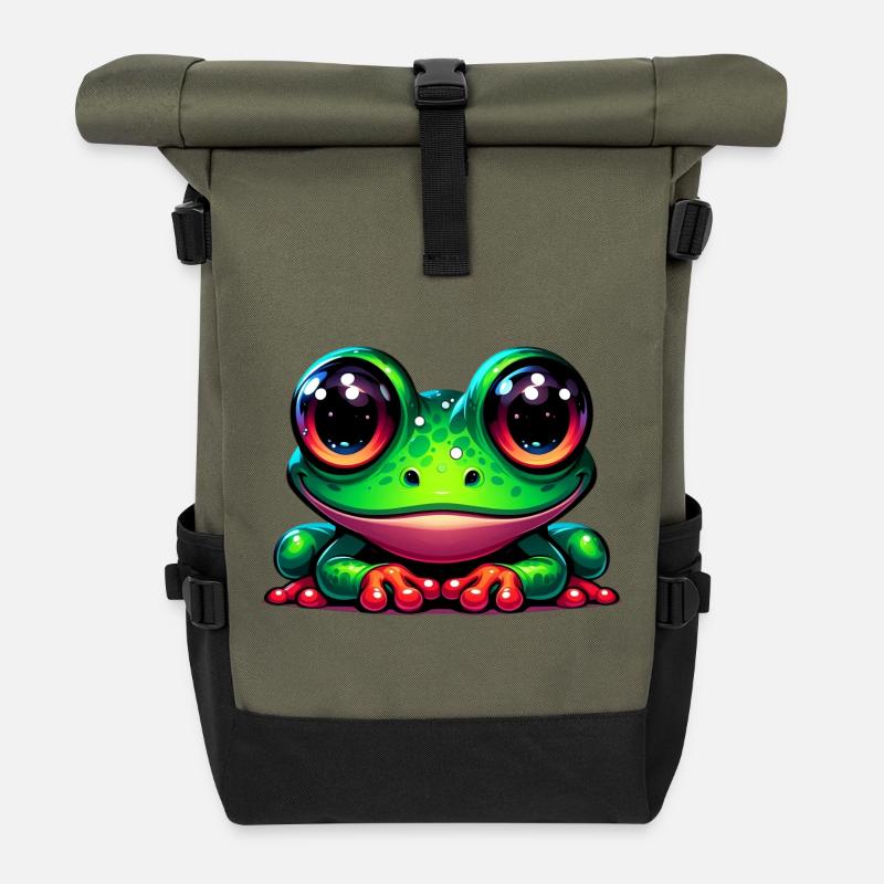 Frog - Roll Top Backpack - olive/black