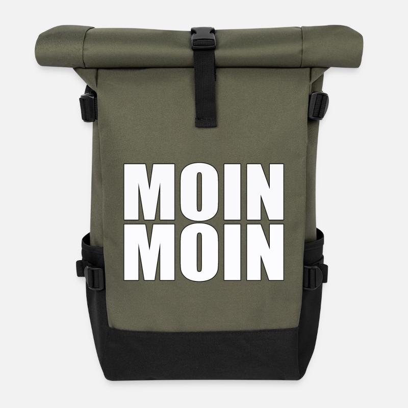 MOIN MOIN - Rolltop Rucksack - Olive/Schwarz