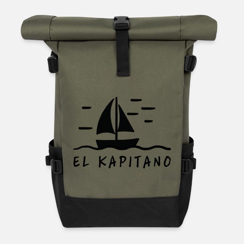 el kapitano - Rolltop Rucksack - Olive/Schwarz