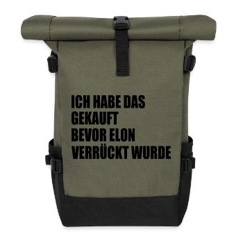 ich habe das gekauft bevor elon verrückt wurde - Rolltop Rucksack - Olive/Schwarz - Vorne