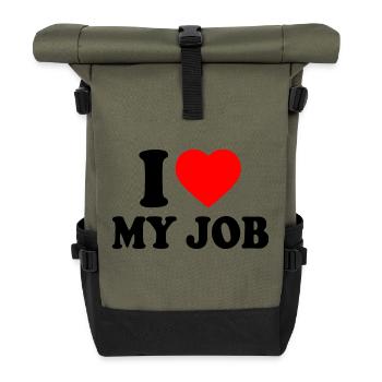 I love my job - Sac à dos roll top - olive/noir - Devant