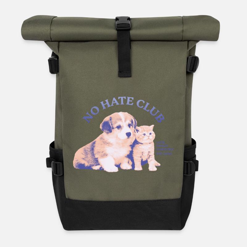 No Hate Club – Süße Harmonie - Rolltop Rucksack - Olive/Schwarz