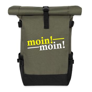 Moin Moin Greetings - Roll Top Backpack - olive/black - Front
