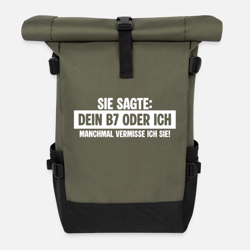 B7 Exfreundin - Rolltop Rucksack - Olive/Schwarz