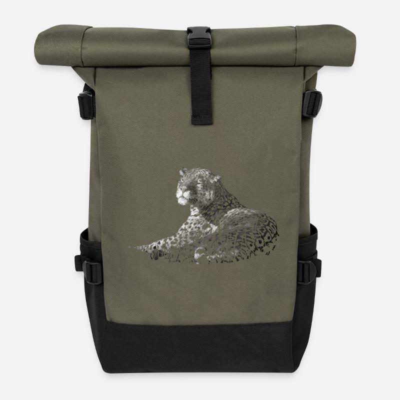 Leopard - Rolltop Rucksack - Olive/Schwarz