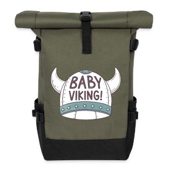 Bébé Viking Casque Illustré - Sac à dos roll top - olive/noir - Devant