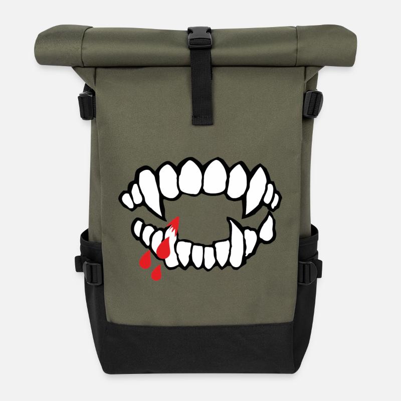Halloween - Sac à dos roll top - olive/noir