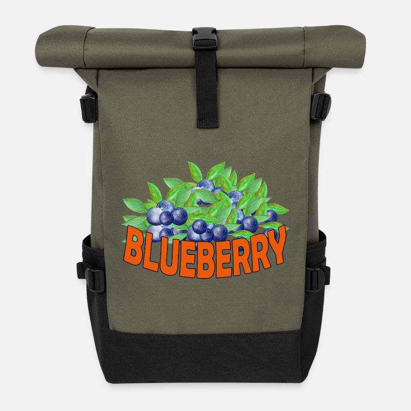 BLUEBERRY - Rolltop Rucksack - Olive/Schwarz