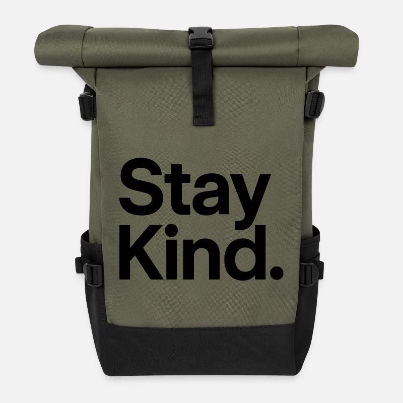 Stay Kind - Rolltop Rucksack - Olive/Schwarz
