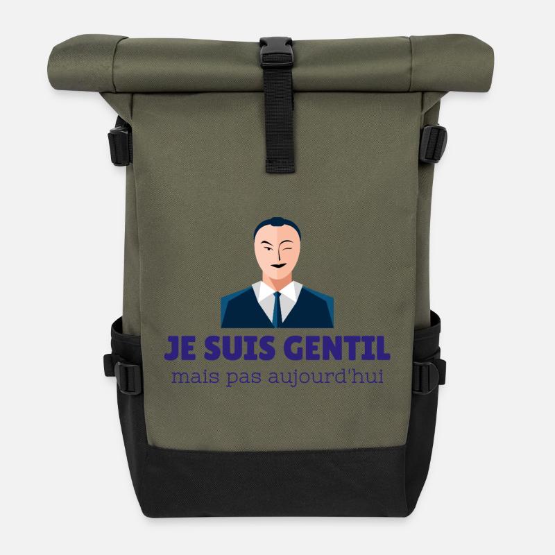 Schön, aber heute nicht - Rolltop Rucksack - Olive/Schwarz