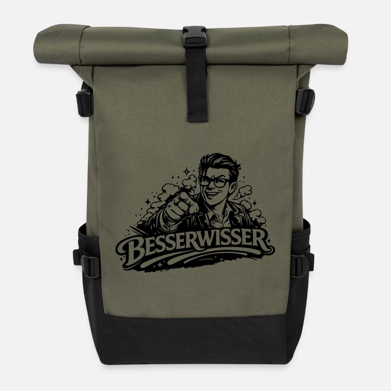 Beserwisser - Sac à dos roll top - olive/noir