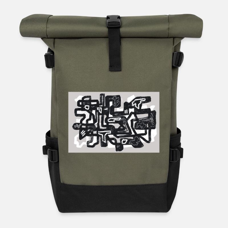Small Turns - Roll Top Backpack - olive/black