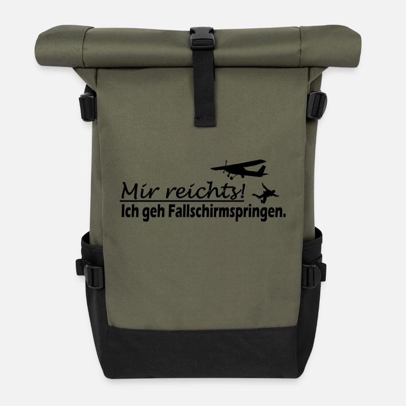 Fallschirmspringer Sport Geschenk - Rolltop Rucksack - Olive/Schwarz