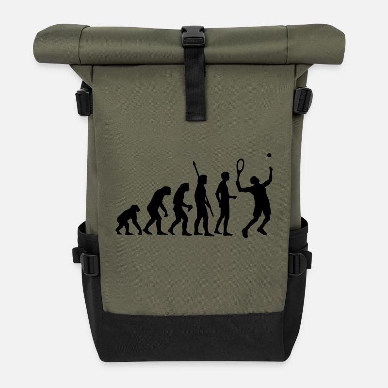 evolution_tennis_b_1c - Rolltop Rucksack - Olive/Schwarz