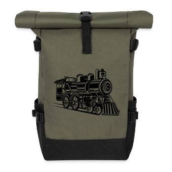 Lokomotive / Locomotive 01_weiß - Sac à dos roll top - olive/noir - Devant