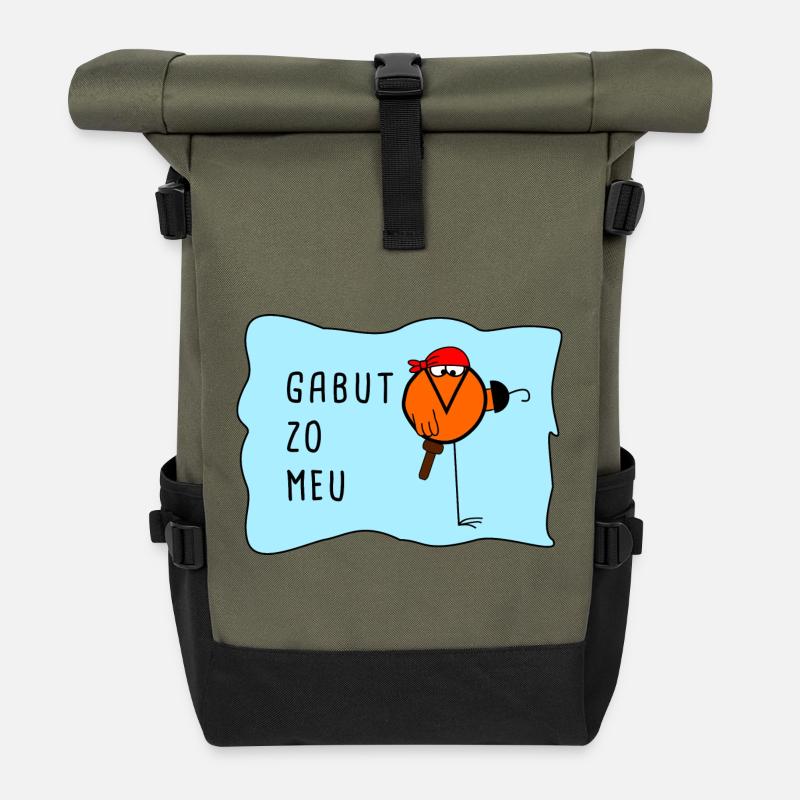 Gabut Zo Meu Accessoires - Sac à dos roll top - olive/noir