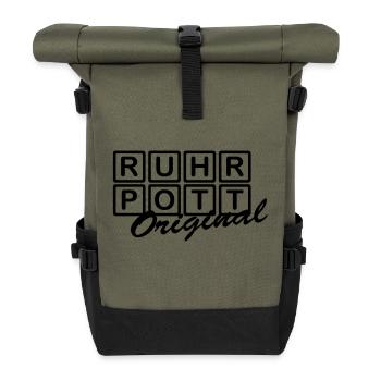 RUHRPOTT - Original - Sac à dos roll top - olive/noir - Devant