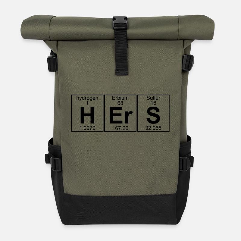 H-Er-S (hers) - Full - Roll Top Backpack - olive/black