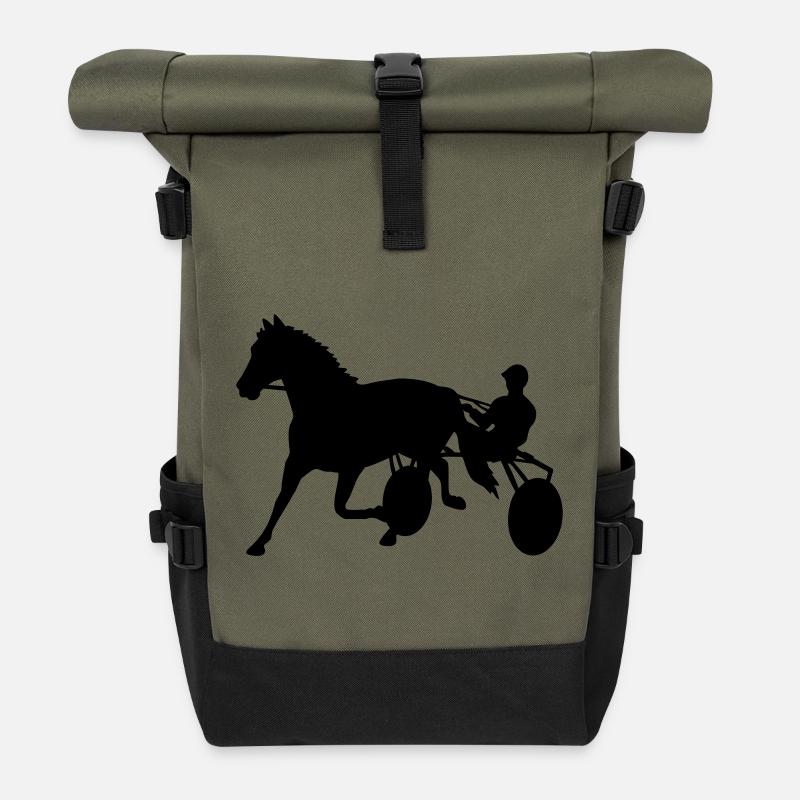 courses attelées - Sac à dos roll top - olive/noir