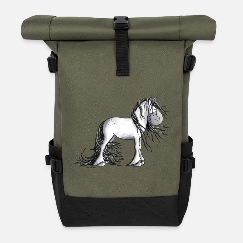 Niedlicher Andalusier - Rolltop Rucksack - Olive/Schwarz