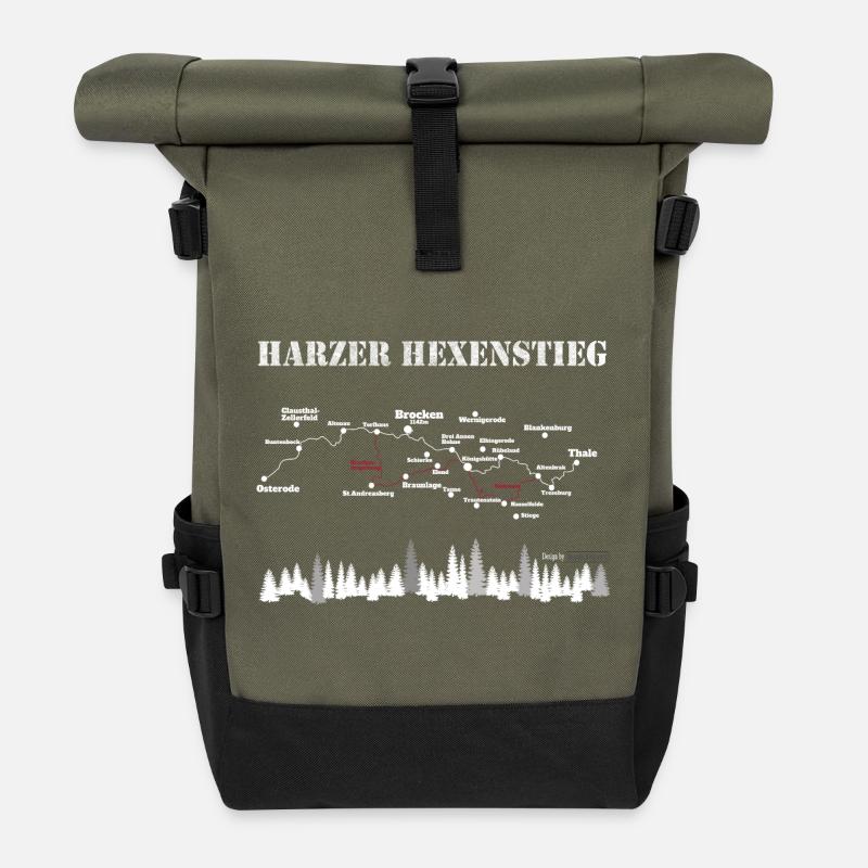 Harzer Hexenstieg - Rolltop Rucksack - Olive/Schwarz