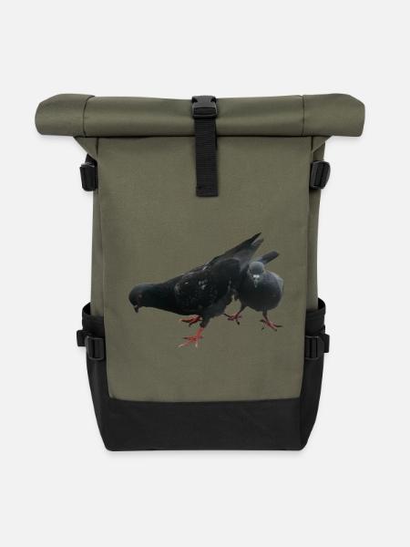 Tauben - Rolltop Rucksack - Olive/Schwarz