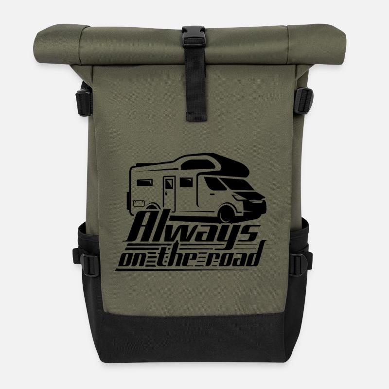 Always On The Road - Camper - Rolltop Rucksack - Olive/Schwarz