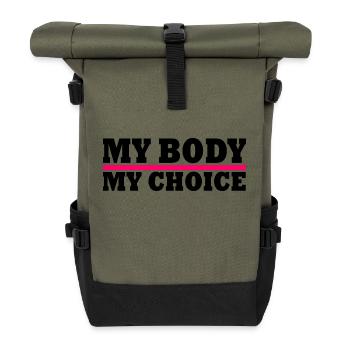 My body my choice - Rolltop Rucksack - Olive/Schwarz - Vorne