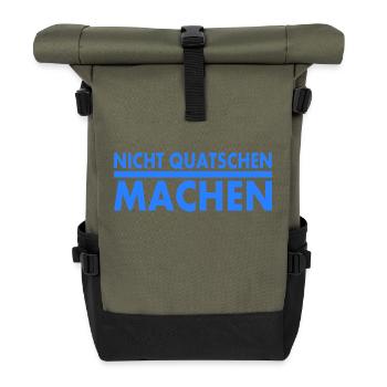 nicht quatschen machen - Rolltop Rucksack - Olive/Schwarz - Vorne