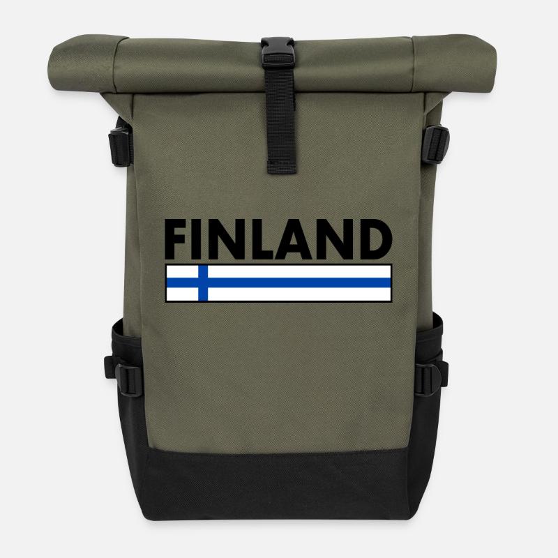 FINNLAND - Rolltop Rucksack - Olive/Schwarz