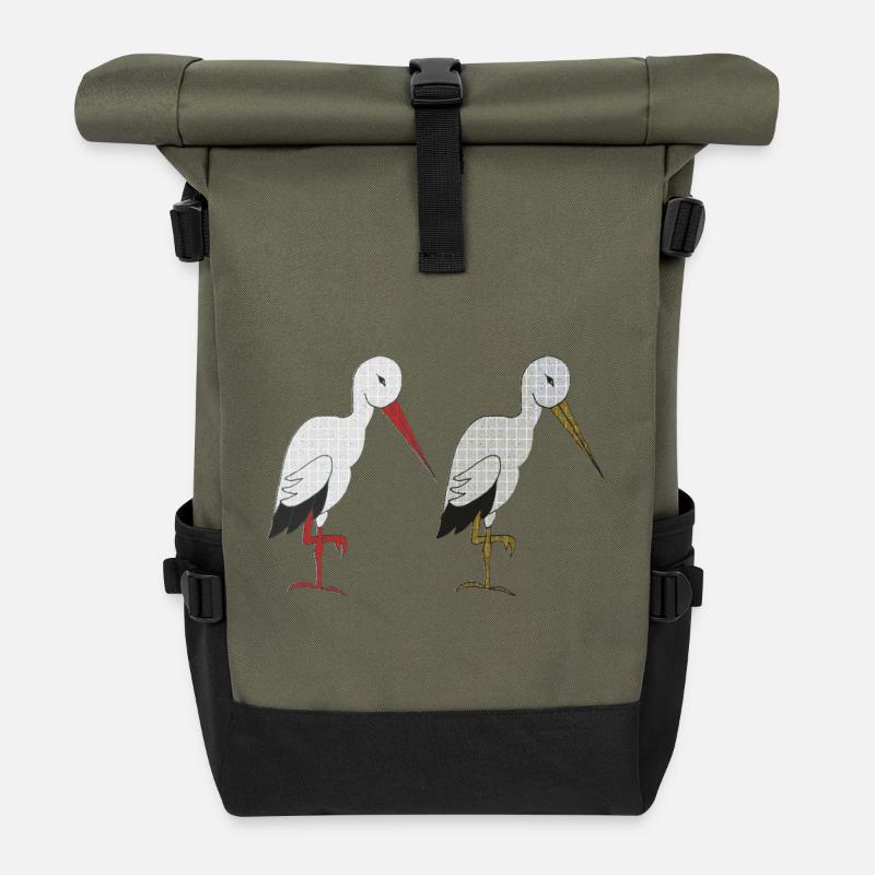storchenpaar - Rolltop Rucksack - Olive/Schwarz