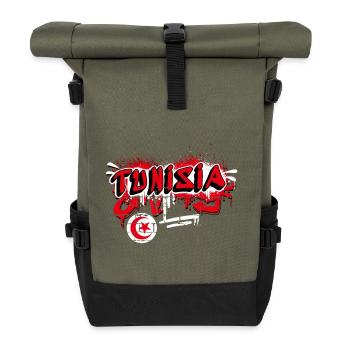 Design du drapeau graffiti de la Tunisie - Sac à dos roll top - olive/noir - Devant