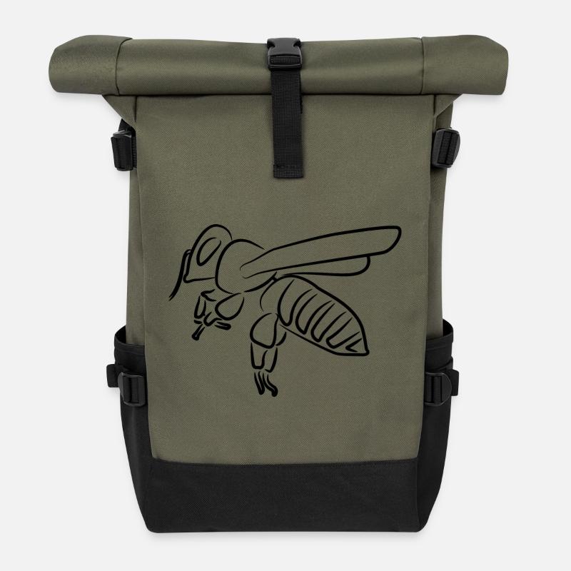 Honigbiene - Rolltop Rucksack - Olive/Schwarz