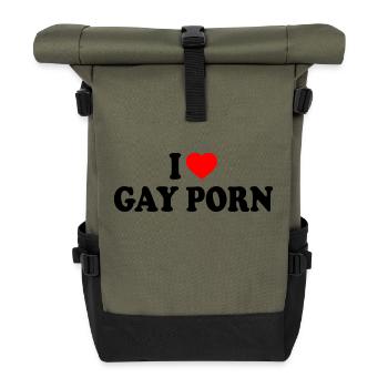 I love gay porn - Sac à dos roll top - olive/noir - Devant